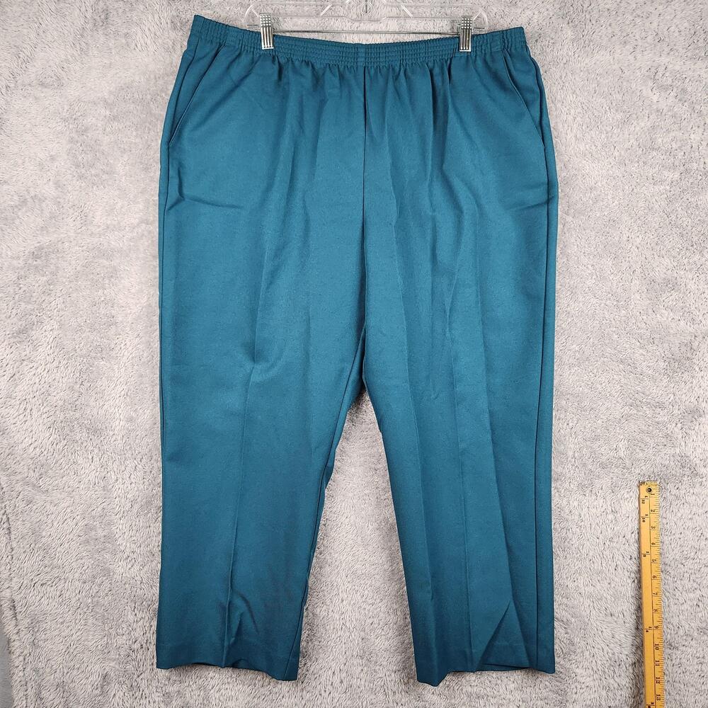 Alfred Dunner Pants Womens 20W Blue Pull On Elastic Waist Straight Leg Dress Y2k